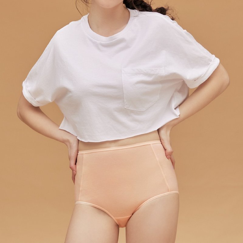 【玳蕾綺】消臭抑菌天絲棉內褲 - 高腰平口 - 膚色2入 - 女內衣褲 - 尼龍 橘色