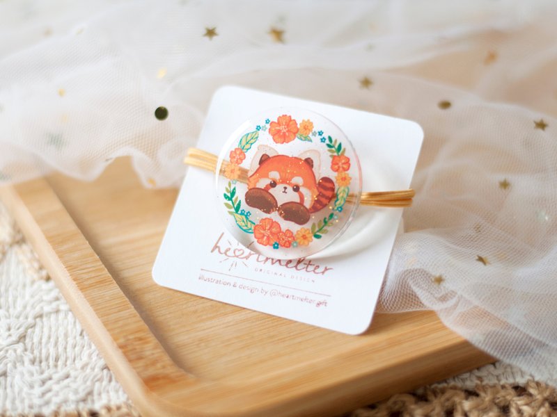 Original design red panda hair tie - Headbands - Acrylic Orange