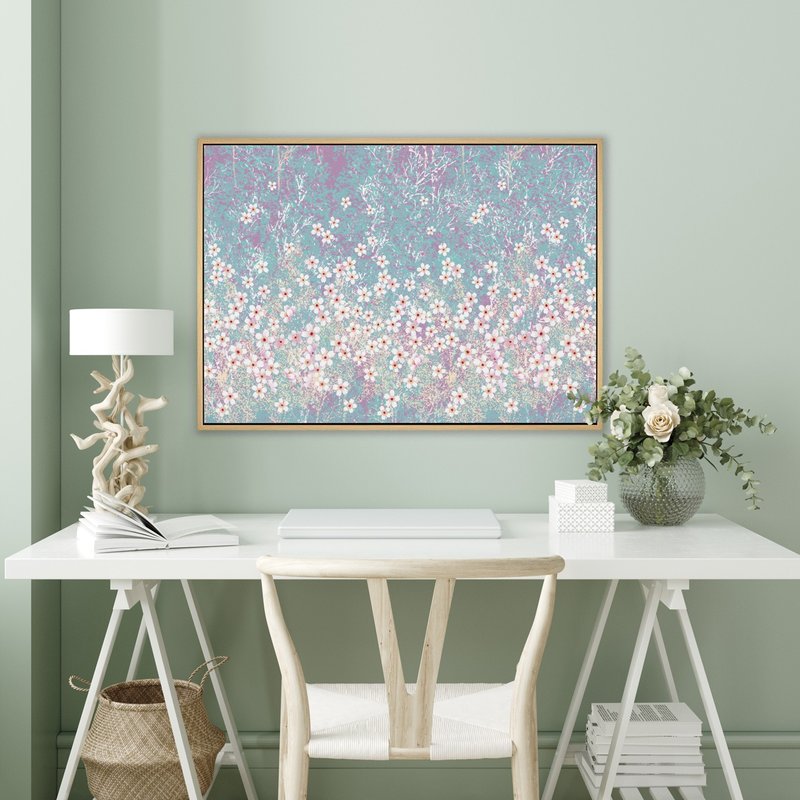 春響 - 花卉插圖掛畫/花卉裝飾掛畫/花卉插畫/客廳掛畫/ - 海報/掛畫/掛布 - 棉．麻 綠色