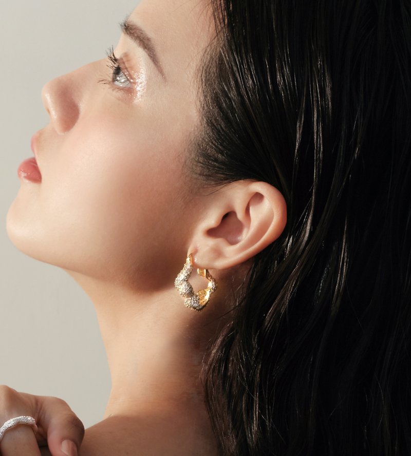 LOVE FLOW / Aegean 24k gold - Earrings & Clip-ons - Sterling Silver Gold