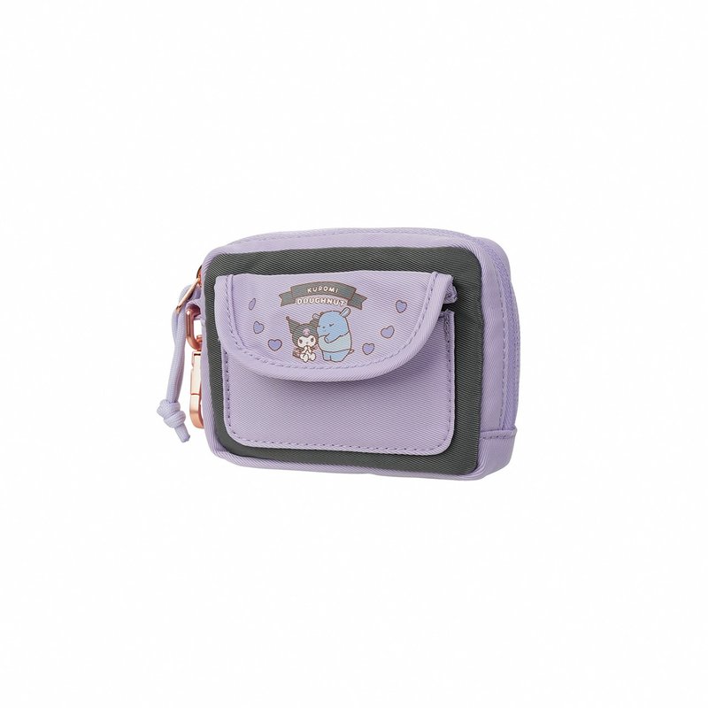 【DOUGHNUT】Co-branded water-repellent coin purse and small bag accessories-dark gray - Coin Purses - Other Materials Purple