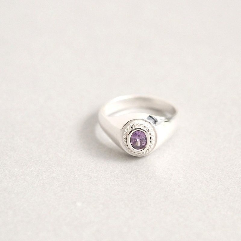 アメジスト ツイスト リング シルバー925 - 戒指 - 寶石 紫色