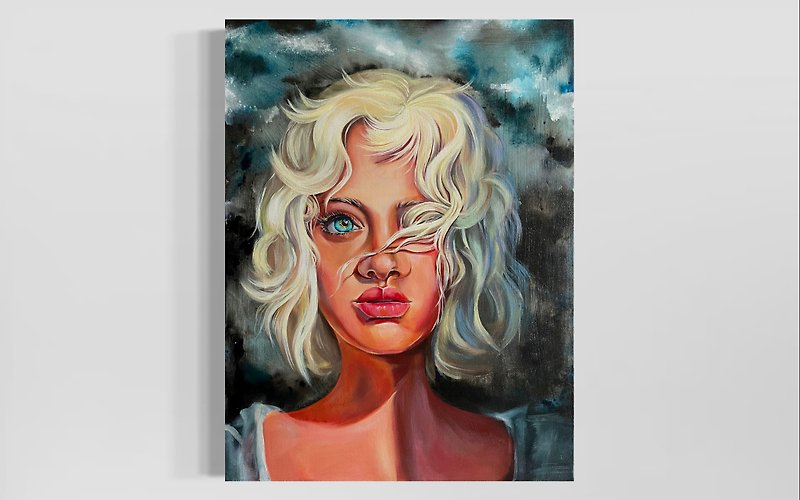 【原創海報】Stretched canvas  Acrylic  painting Handmade painting on canvas Woman, Art - โปสเตอร์ - วัสดุอื่นๆ 