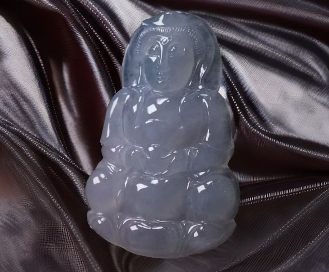 氷翡翠彫刻観音菩薩天然ビルマ翡翠ギフト | - ショップ Yingluo