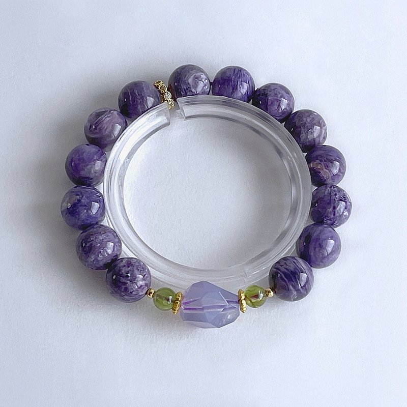 Natural Ore Amethyst 11mm Amethyst Bracelet - Bracelets - Gemstone Purple