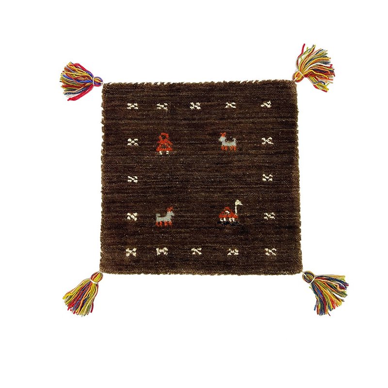 tribal symbol mats_coffee 彩色復古系列印度手工小毯 - 地墊/地毯 - 羊毛 咖啡色