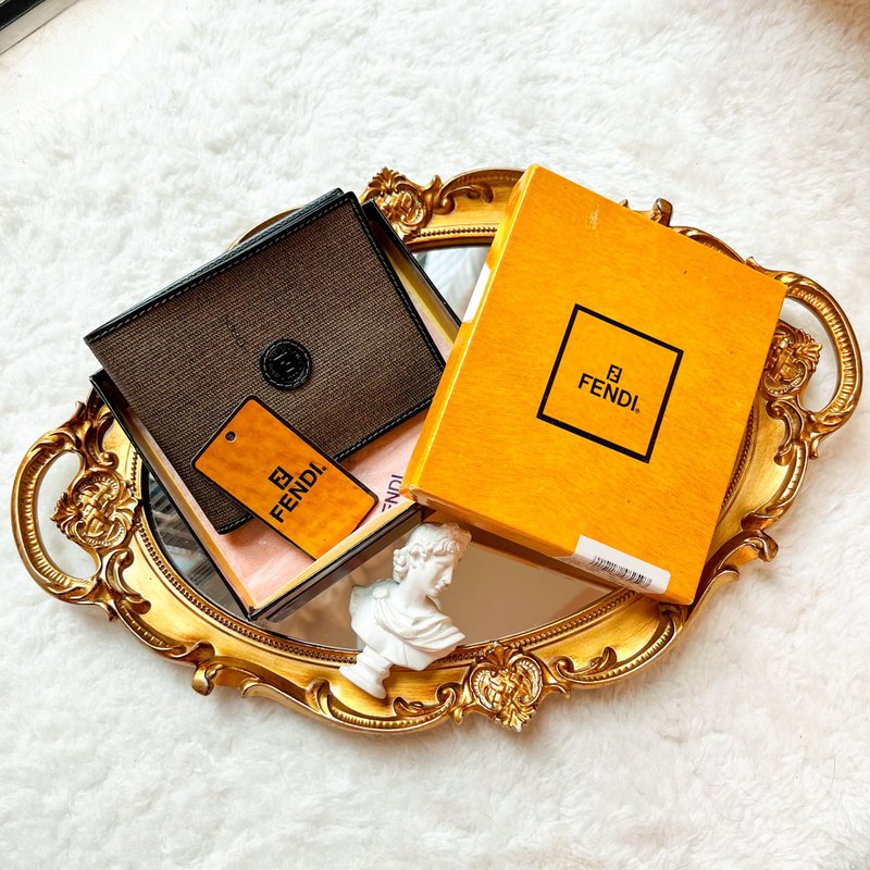 【日本中古】Vintage Fendi 男士短夾 原裝盒附 - 皮夾/長短夾/錢包 - 真皮 黑色