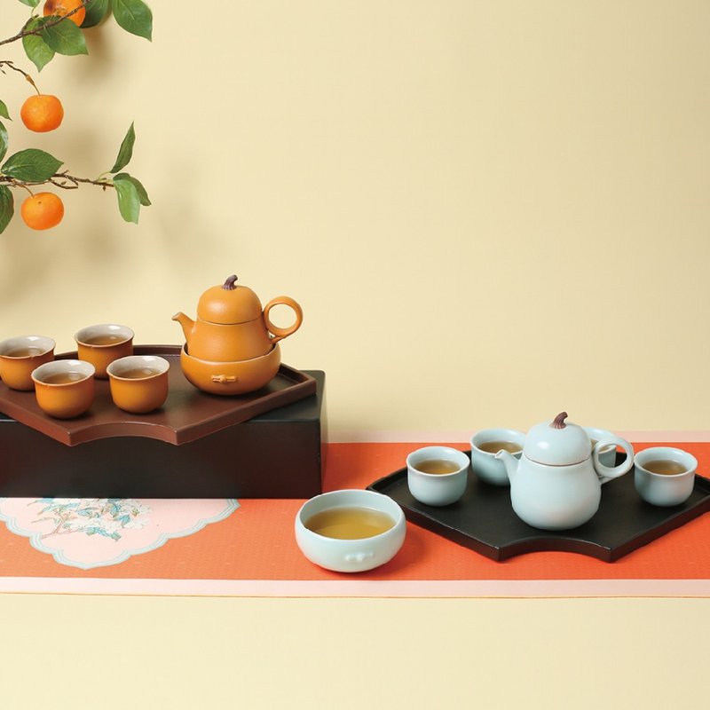 陸寶 大吉大利茶禮 1壺4杯+茶托 茶具組 - 茶壺/茶杯/茶具 - 陶 