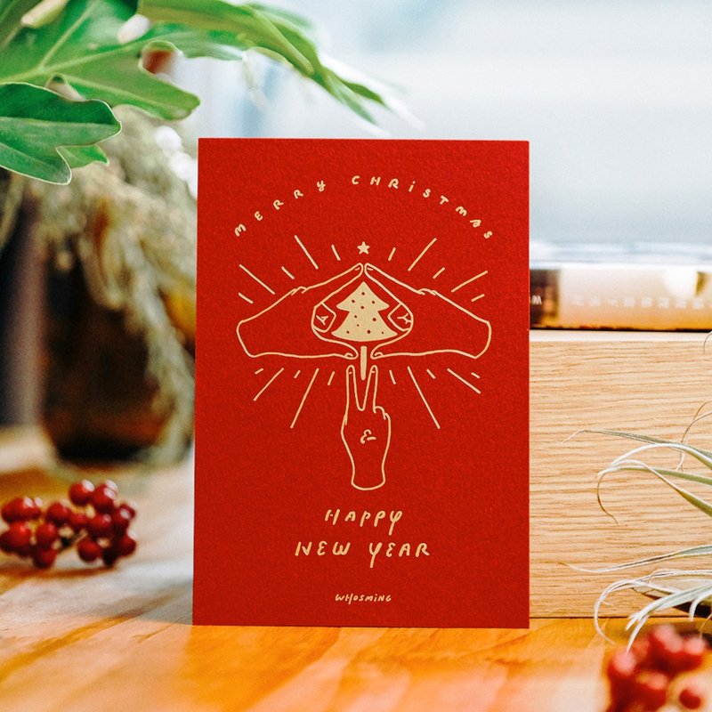 WHOSMiNG 聖誕卡片- HAVE A RED CHRISTMAS - 卡片/明信片 - 紙 紅色
