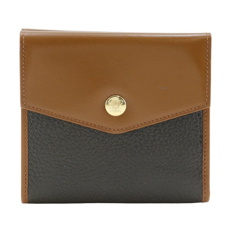 【日本直送】セリーヌ CELINE Wホック 二つ折り財布 レザー 茶 レディース【中古】 - 錢包/皮夾/長短夾 - 真皮 咖啡色