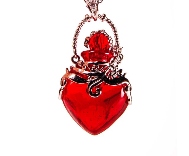 フレグランスネックレス・永遠の愛のマーク・ハート型ガラス