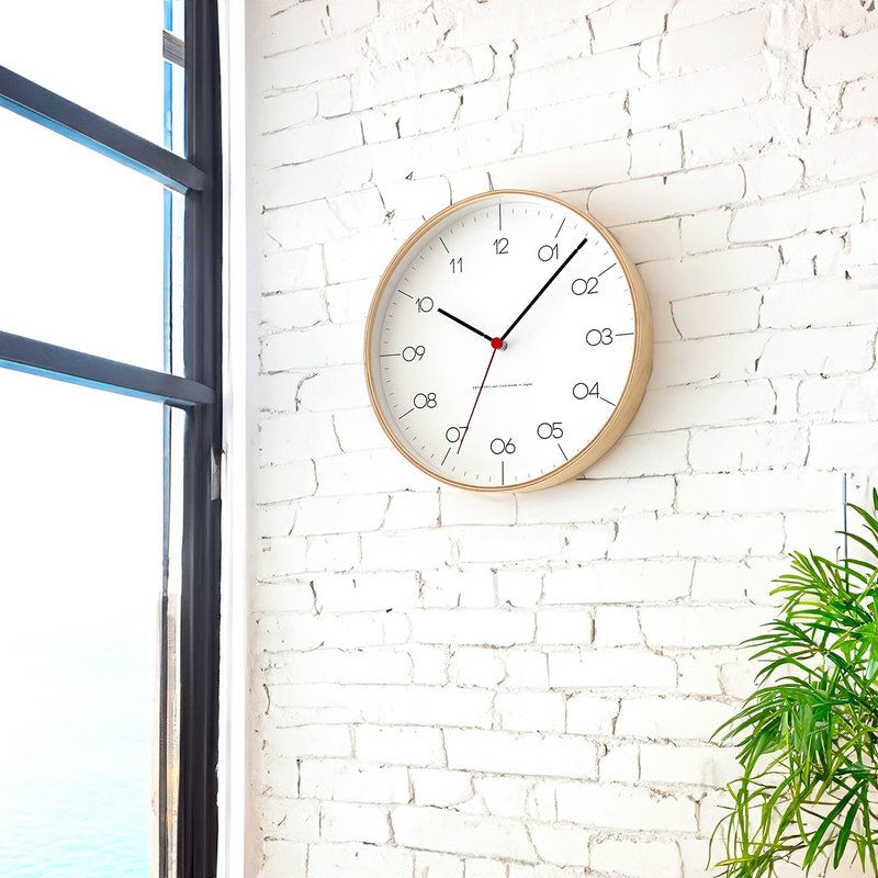 KATOMOKU plywood clock 24 自然色 (km-150NAS) 掛鐘  日本製造 - 時鐘/鬧鐘 - 木頭 卡其色
