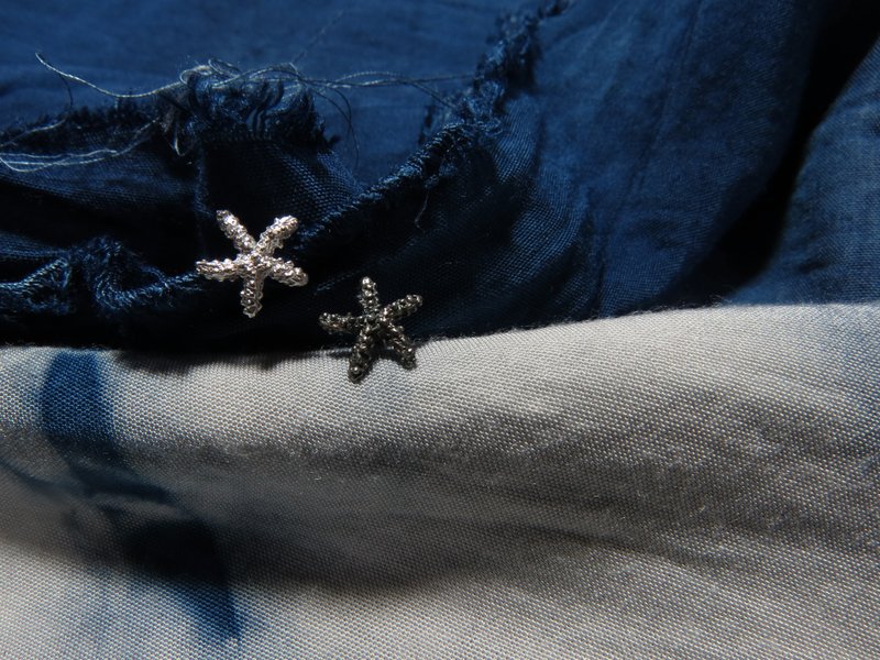 【925 Silver Jewelry LOU】Ocean Series - Starfish (single sale) - ต่างหู - เงิน สีเงิน