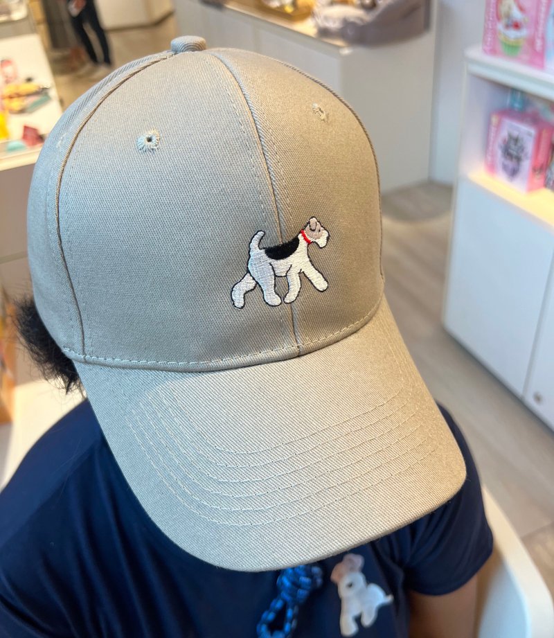 Wirefoxterrier Baseball Cap-Walking (khaki) - Hats & Caps - Cotton & Hemp Khaki