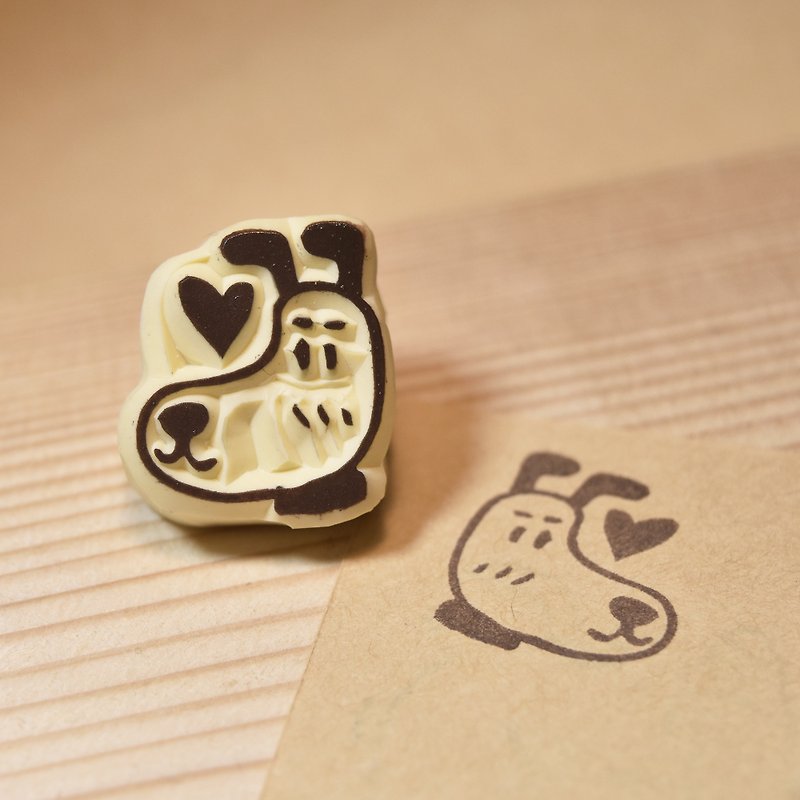 Shy Dog Handmade Rubber Stamp - Stamps & Stamp Pads - Rubber Khaki