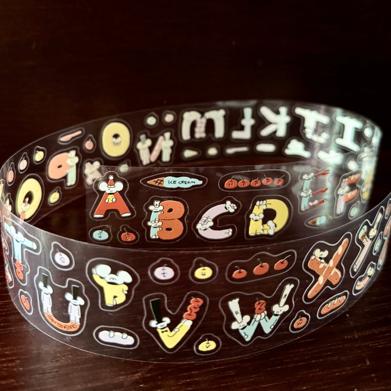 A to Z // PET Sticker Roll - 紙膠帶/和紙/PET - 塑膠 白色