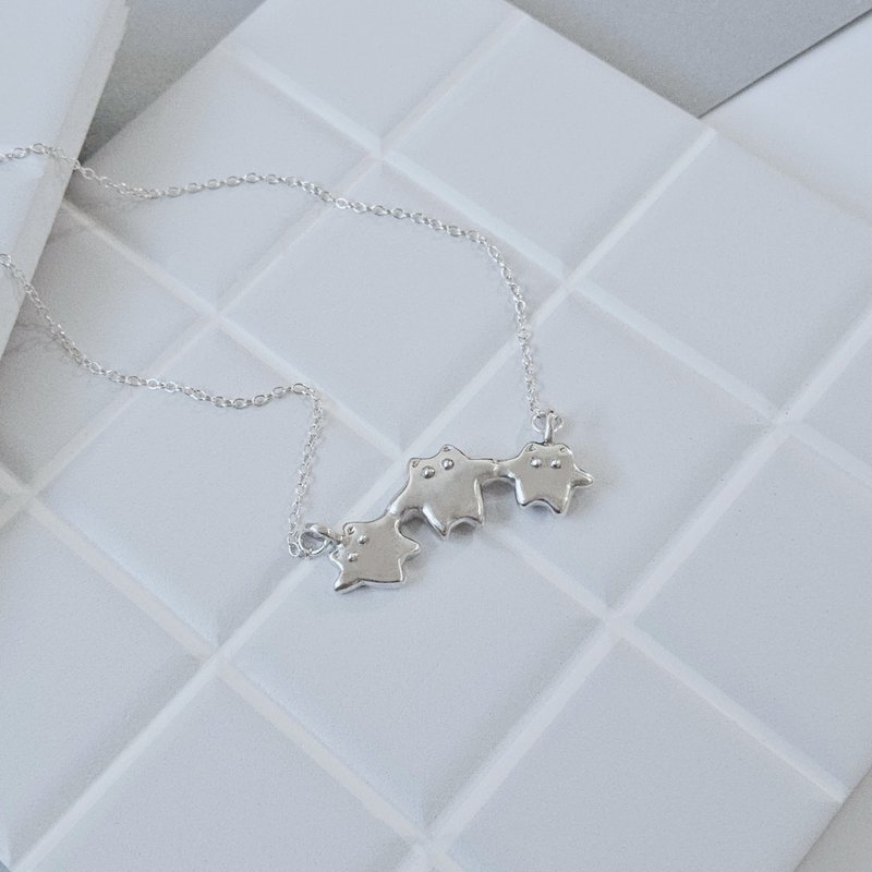 Happy Dancing Kittens Cat Dance Tune 925 Sterling Silver Necklace - สร้อยคอ - เงินแท้ สีเงิน