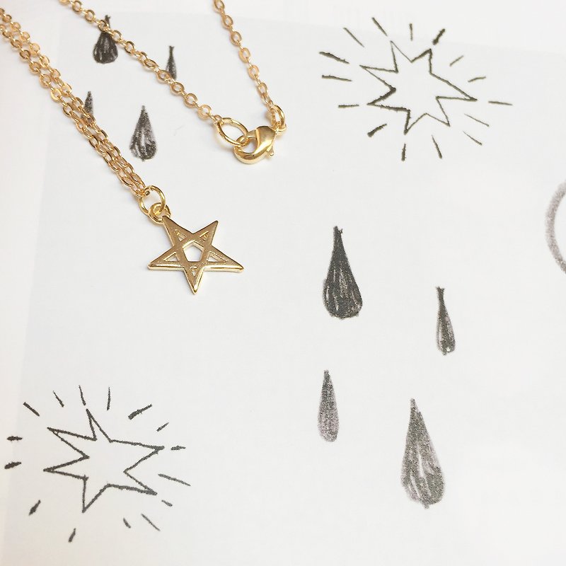 My Venus | Pentagram | Golden Necklace - Collar Necklaces - Other Metals Gold