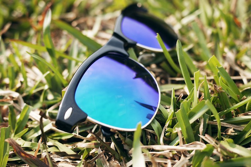 2is│SeanS10 Sunglasses│Half-Rim Black Frame│Green Lens│UV400 protection - กรอบแว่นตา - โลหะ สีเขียว