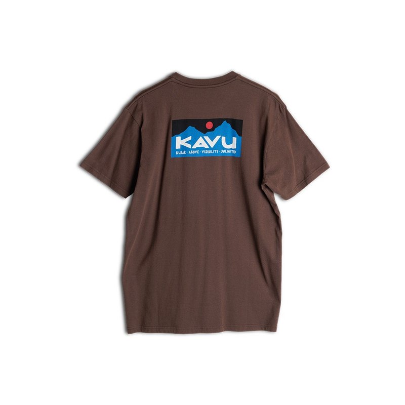 【KAVU】Klear Above Etch Art 有機棉經典LOGO短袖T恤 核桃 #847 - 男 T 恤 - 棉．麻 咖啡色