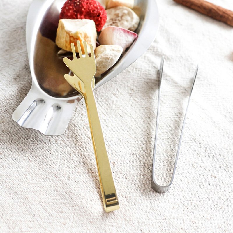 Japan [SALUS Sato Metal] Mini Little Hand Food Tongs - เครื่องครัว - สแตนเลส 