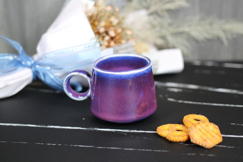[クリスマス ギフト ボックス] Rose Jun Glaze Natural Glaze Small Edge Cup Coffee Sharing Cup 100% Yingge Made - マグカップ - 陶器 