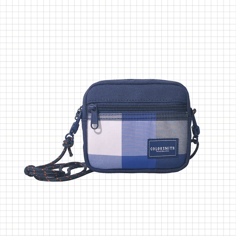 UP 多口袋方型小包 UP-2305-BH【 台灣原創品包包品牌】 - 散紙包 - 棉．麻 藍色