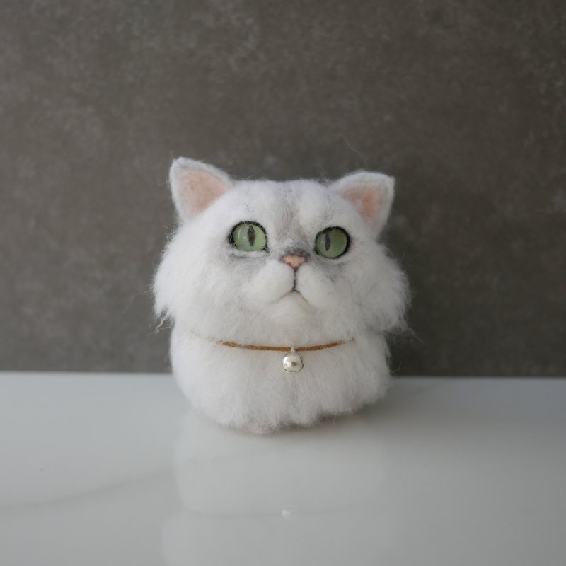 Customized pet wool felt Persian cat Doudou cat series customized - Stuffed Dolls & Figurines - Wool Silver