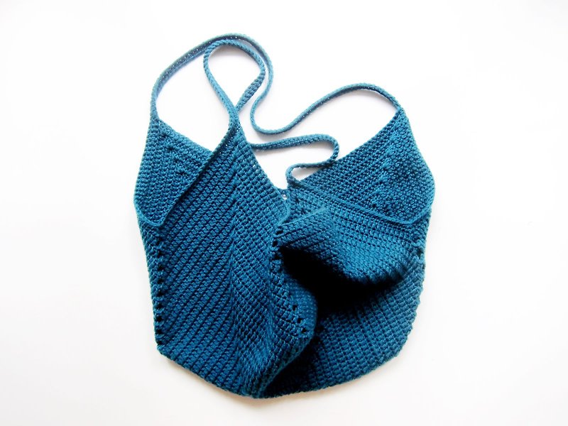 托特 包包 購物袋 提袋 100%棉毛線手鉤針 編織包 - 側背包/斜背包 - 棉．麻 多色
