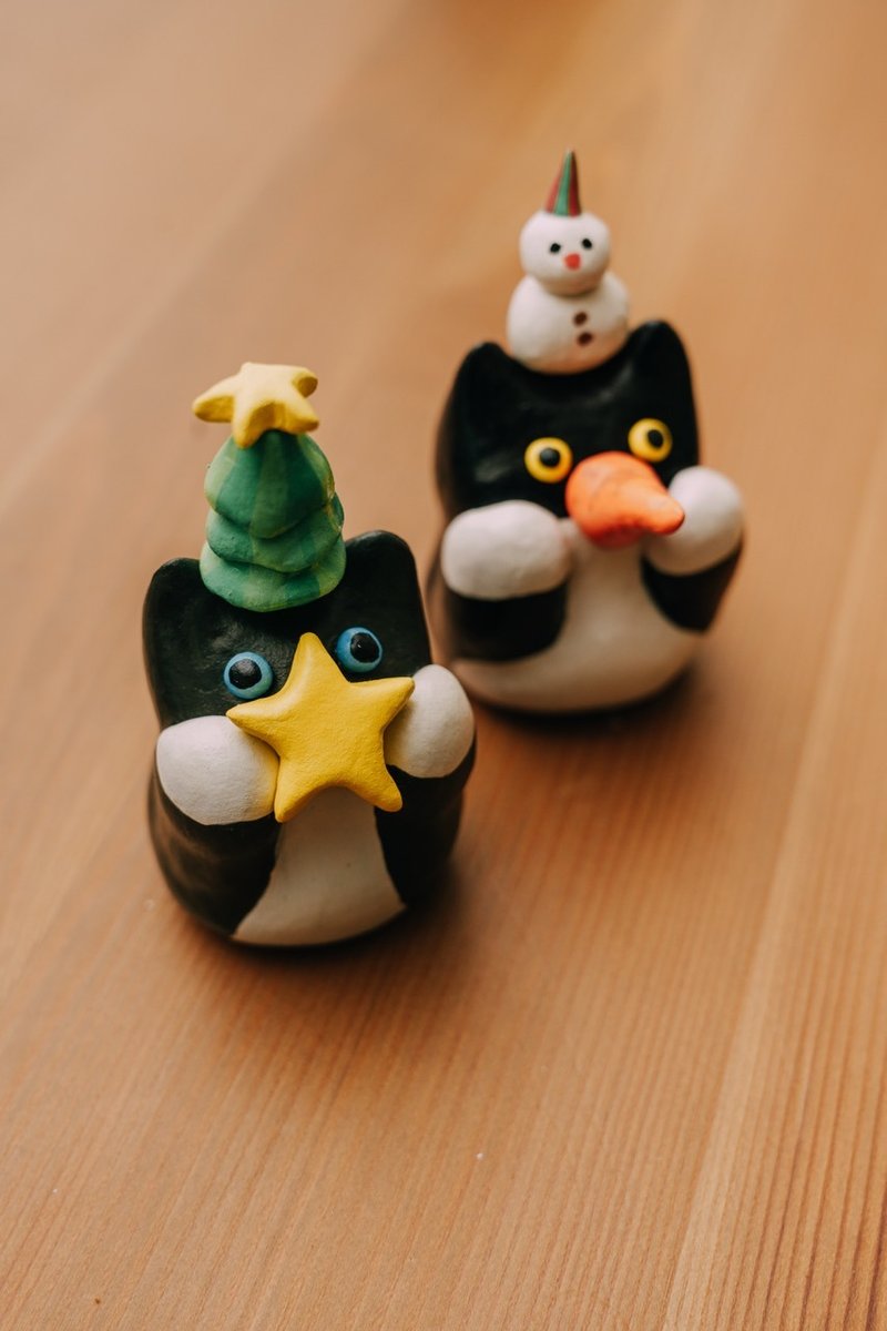 \ 聖誕節快樂小貓 / - 擺飾/家飾品 - 黏土 