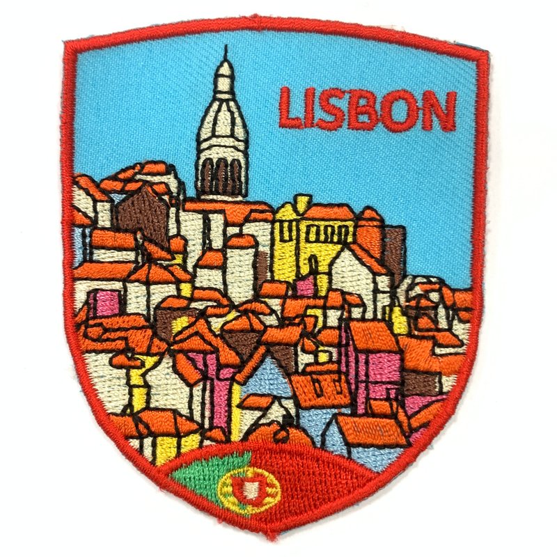 Portugal Lisbon Electric Embroidery Wenqing Design Fabric Badge DIY Creative Patch Embroidery Morale Badge - เข็มกลัด/พิน - งานปัก หลากหลายสี