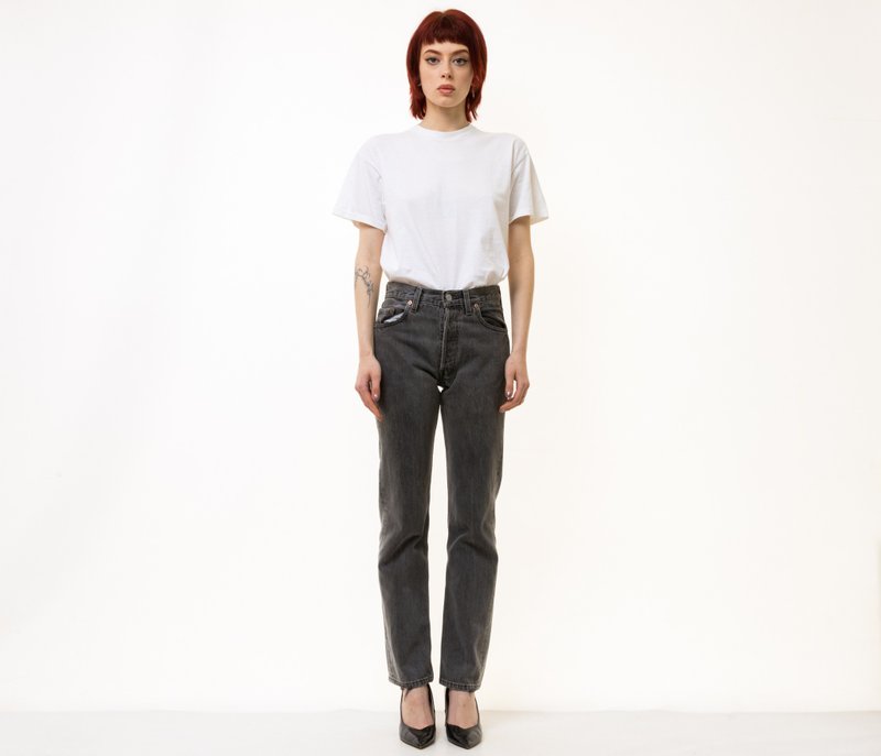 Levi's Woman Vintage High Waisted Moms 501 Jeans 5236 - 女長褲 - 棉．麻 灰色