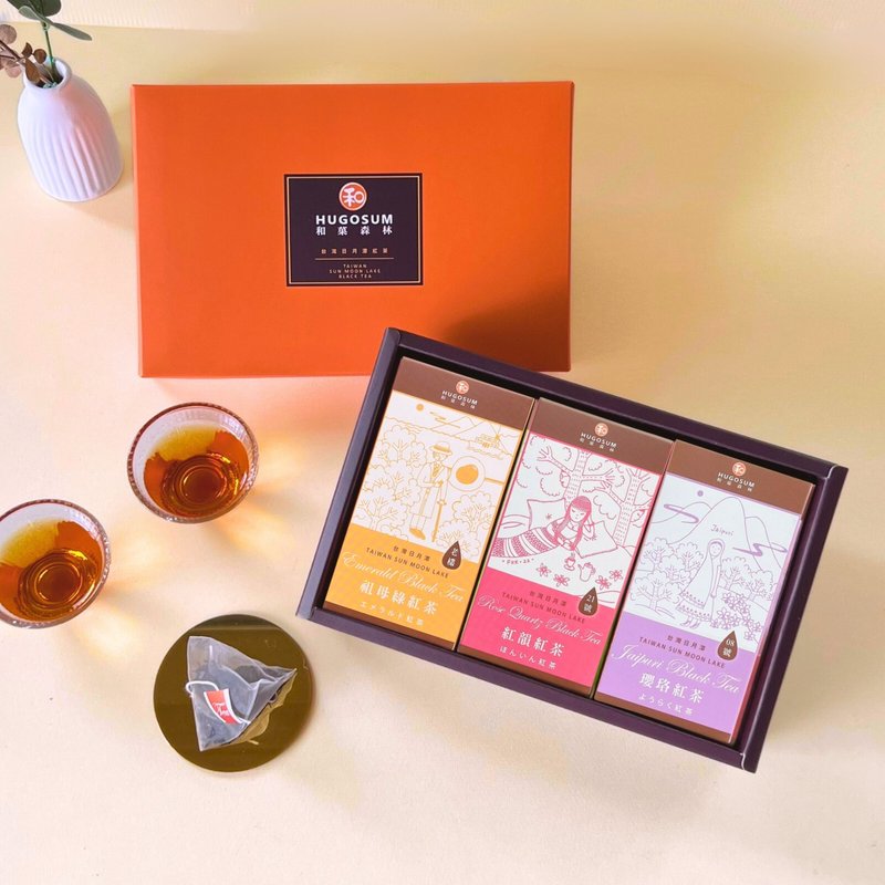 [Good Tea Gift Box] Taiwan Sun Moon Lake Black Tea Story Collection Gift Box - Zu Yunying (6 tea bags*3) - Tea - Paper Multicolor