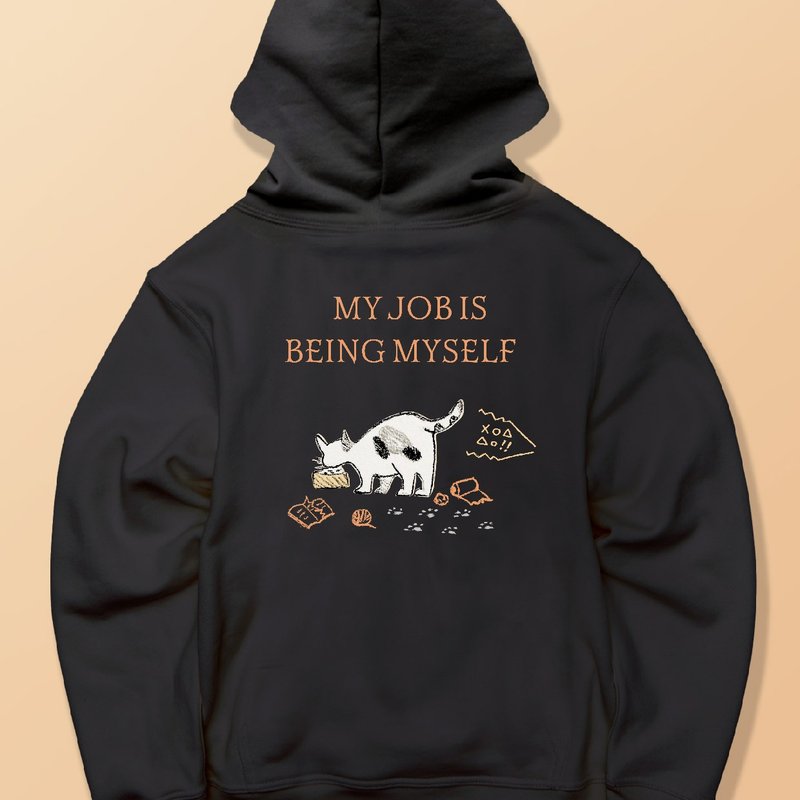 MY JOB IS BEING MYSELF /しっかりコットン生地/フルジップパーカー - 其他 - 棉．麻 白色