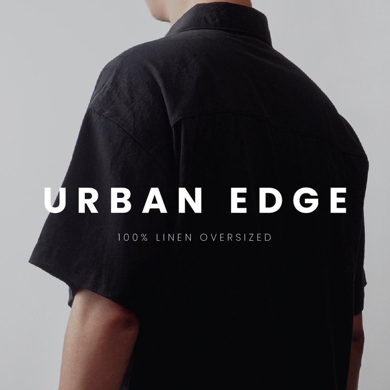 Essala Shirt CottonLinen - Urban Edge - 男襯衫/休閒襯衫 - 棉．麻 黑色