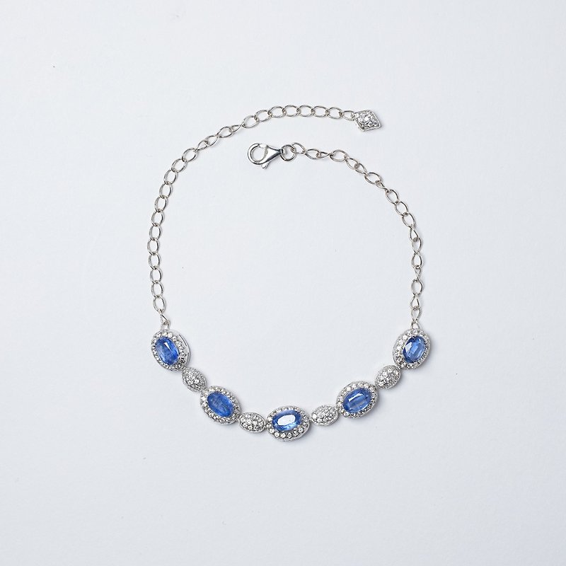Blues Time | Stone Rare Gemstone Grade Cutting Off Negative Energy Gemstone Bracelet 100 - สร้อยข้อมือ - คริสตัล สีน้ำเงิน