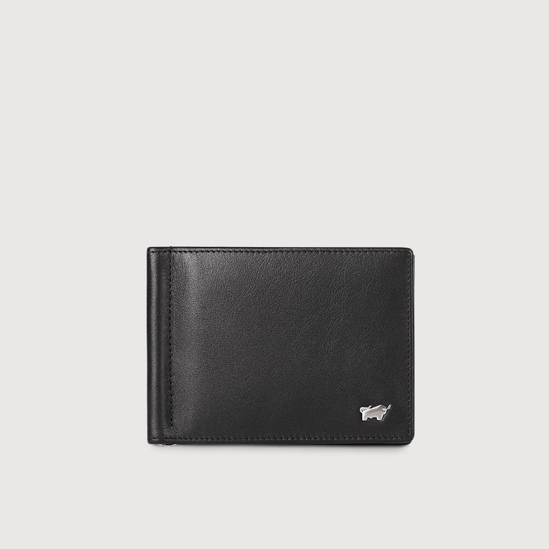 [Free Gift Bag] Bulls 8 Card Large Coin Bag Short Clip - Black/BF532-348 - Wallets - Genuine Leather Black