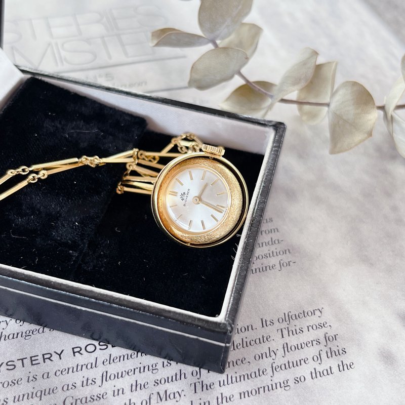 【瑞士Bucherer 17 Jewels旋轉金球機械懷錶項鍊】 Vintage老件 - 項鍊 - 其他金屬 