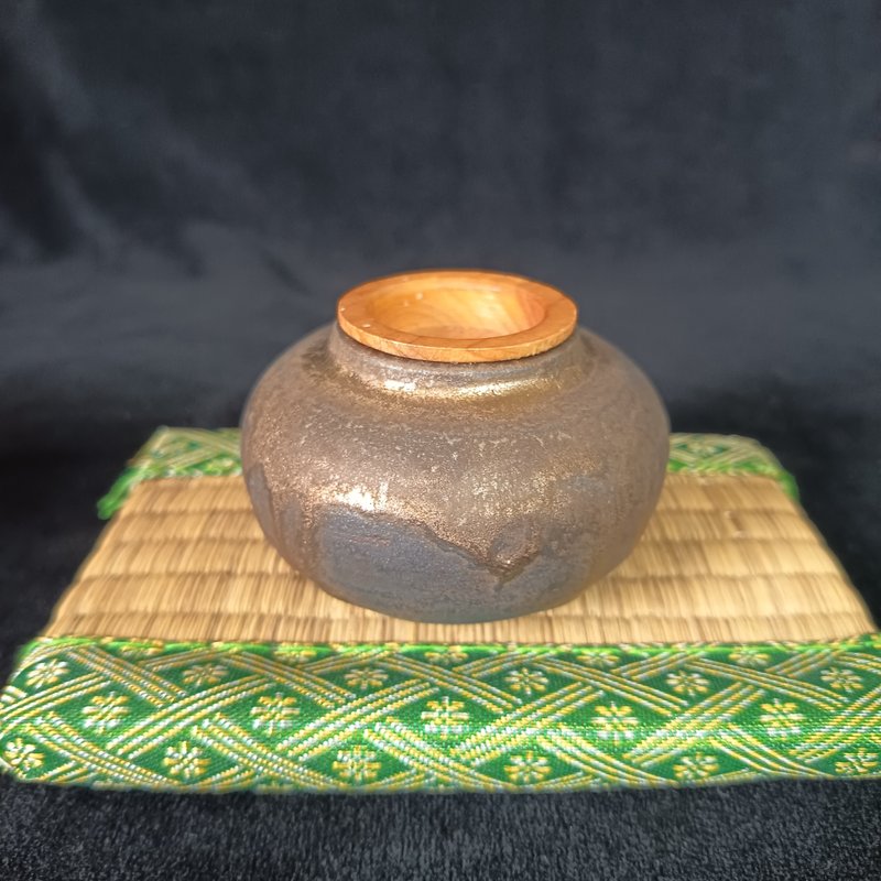 茶葉罐小茶倉香罐香瓶小花瓶小花器飾品收納茶席道具 - 花瓶/花器 - 陶 多色