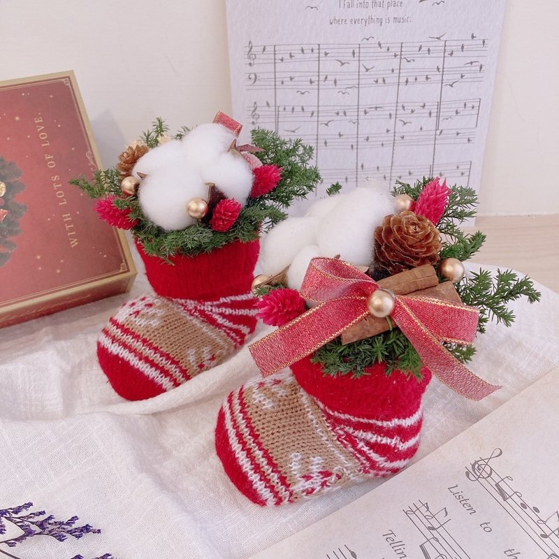 [Customized] Nordic Christmas snow boots/Christmas gift - Dried Flowers & Bouquets - Plants & Flowers Red