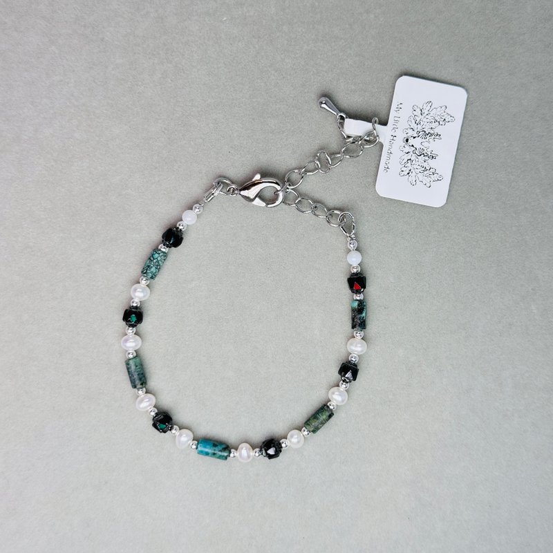 天然淡水珍珠+半寶石手鏈 JW119H-002 - 手鍊/手環 - 珍珠 多色