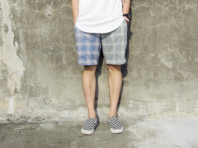 [Picks] DeMarcoLab tricolor Plaid Shorts Taiwanese designer brands only M a. - กางเกงขายาว - ผ้าฝ้าย/ผ้าลินิน 