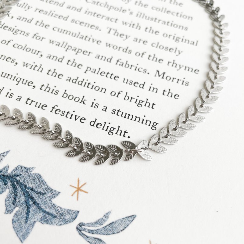 シルバー/ リーフチェーンのシンプルチョーカーネックレス　　SV374S - 頸鏈 - 其他金屬 銀色