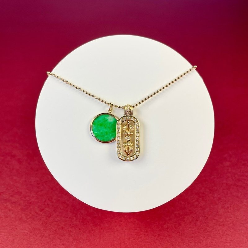 The power of protection [Vajra Jade Necklace] Gentle protection of wisdom and compassion - สร้อยคอ - เครื่องประดับ สีทอง