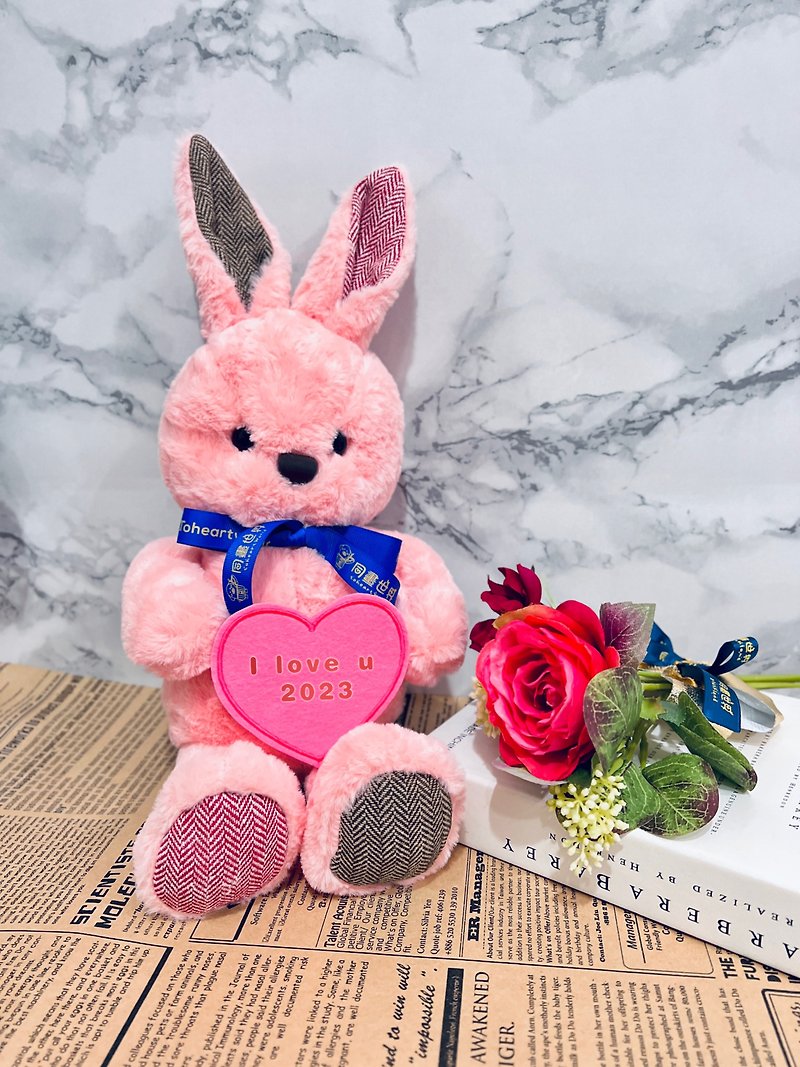 [Customized] Mood Message Board Postman Rabbit/Birthday/Confession/Qixi Festival/Valentine's Day/Christmas - Stuffed Dolls & Figurines - Thread Pink