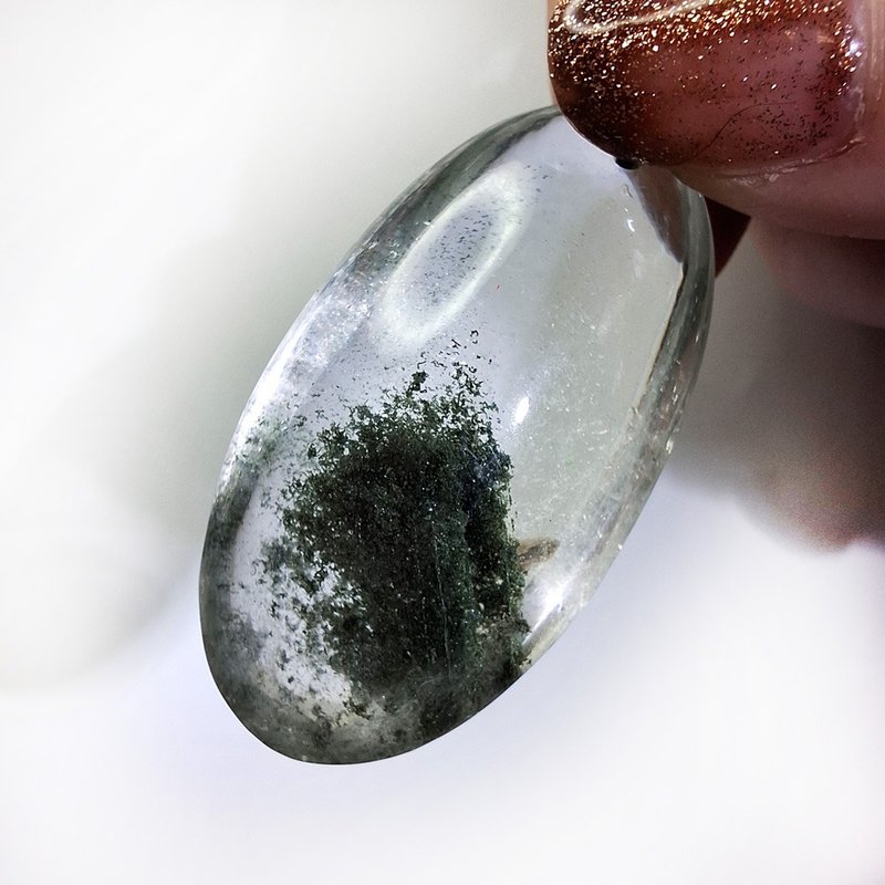 天然水晶 綠幽靈水晶項鍊 吊墜 共生水晶 WB022 - 項鍊 - 水晶 綠色