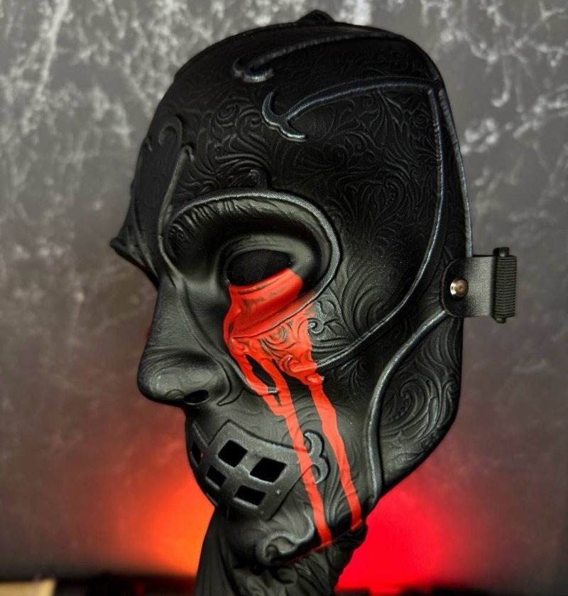 食死人面具   黑色  銀色與血淚  黑魔法師面具 哈利波特 - 口罩/口罩收納套 - 樹脂 黑色