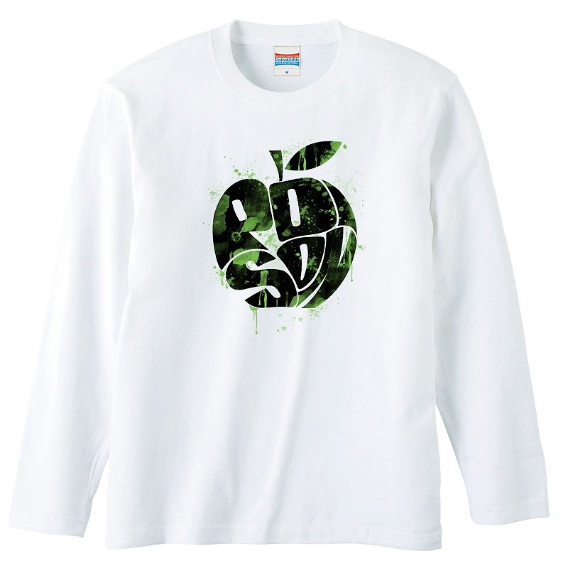 Long sleeve T-shirt / poisoned apple - เสื้อยืดผู้ชาย - ผ้าฝ้าย/ผ้าลินิน ขาว