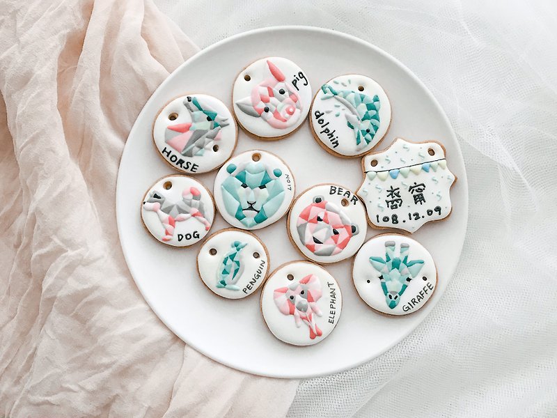 Nordic geometric animal frosting biscuits / salivary biscuits - Handmade Cookies - Fresh Ingredients 