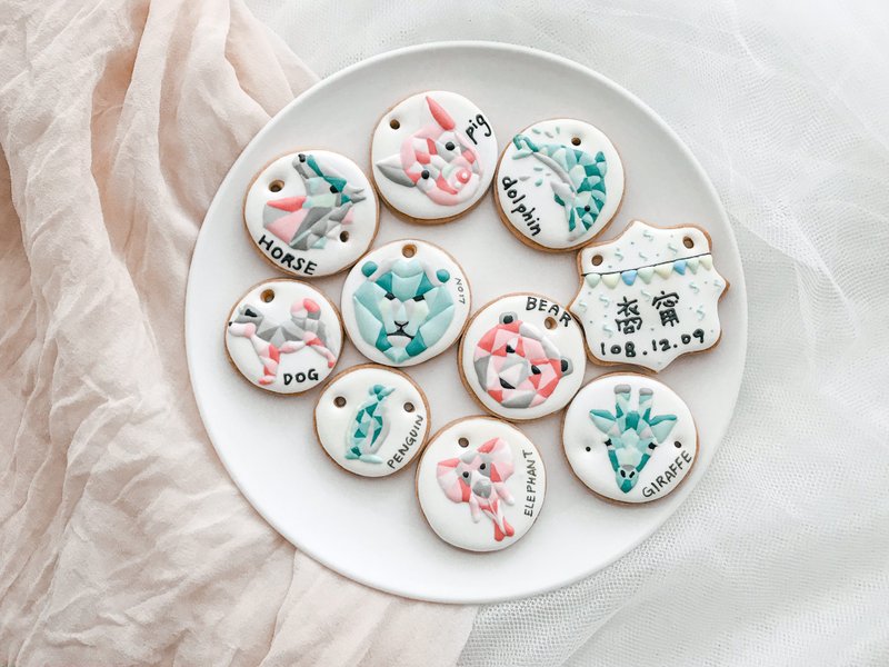 Nordic geometric animal frosting biscuits / salivary biscuits - คุกกี้ - อาหารสด 